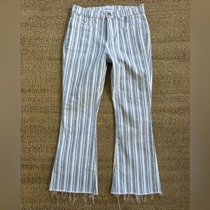Frame‎ Denim blue and white stripes Le Bardot Cropped Flare size 27